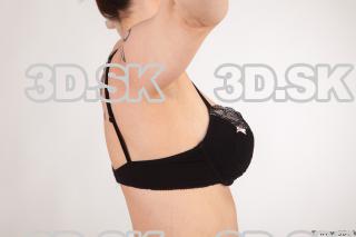 Upper body black bra of Nadine in underwear 0007